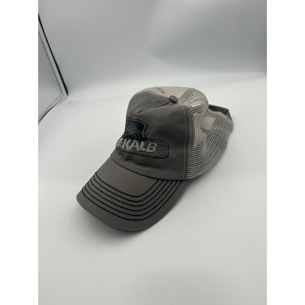 DeKalb AgSeed Trucker Hat Grey Mesh‎ Back Adjustable Farming Seed Cap Vintage